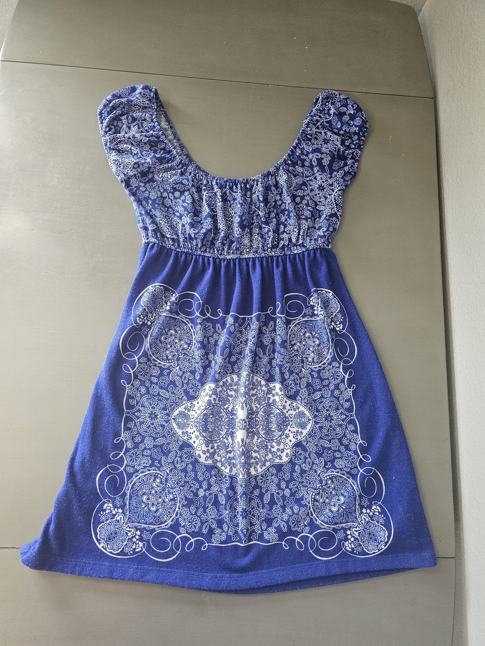 Forever 21 Blue Bandana-Print Mini Dress